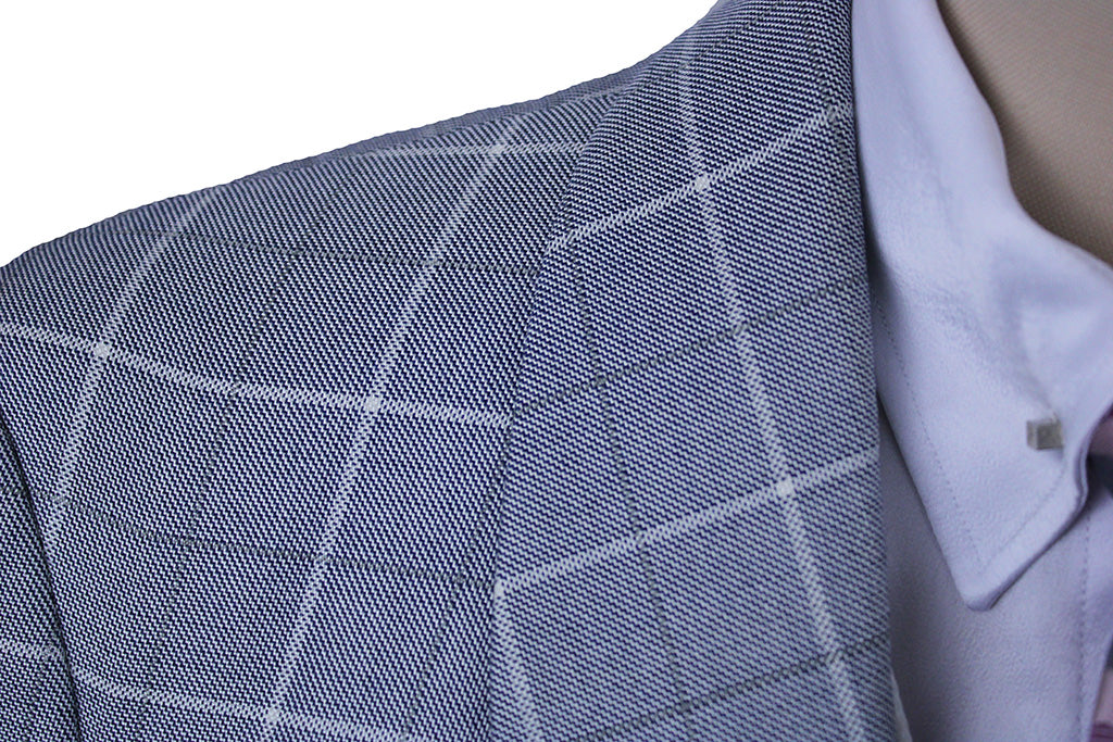 Day Coat Becker Brothers Silver with White and Grey Windowpane