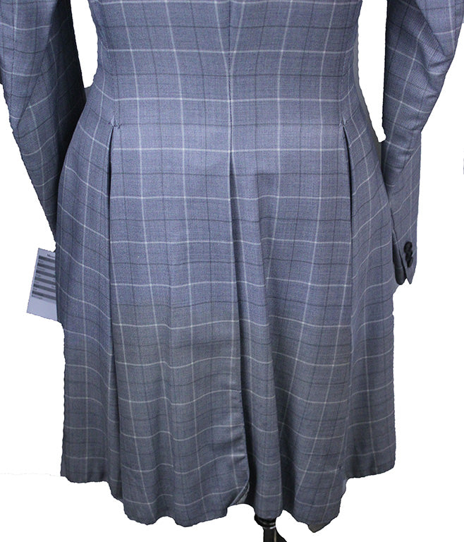 Day Coat Becker Brothers Silver with White and Grey Windowpane