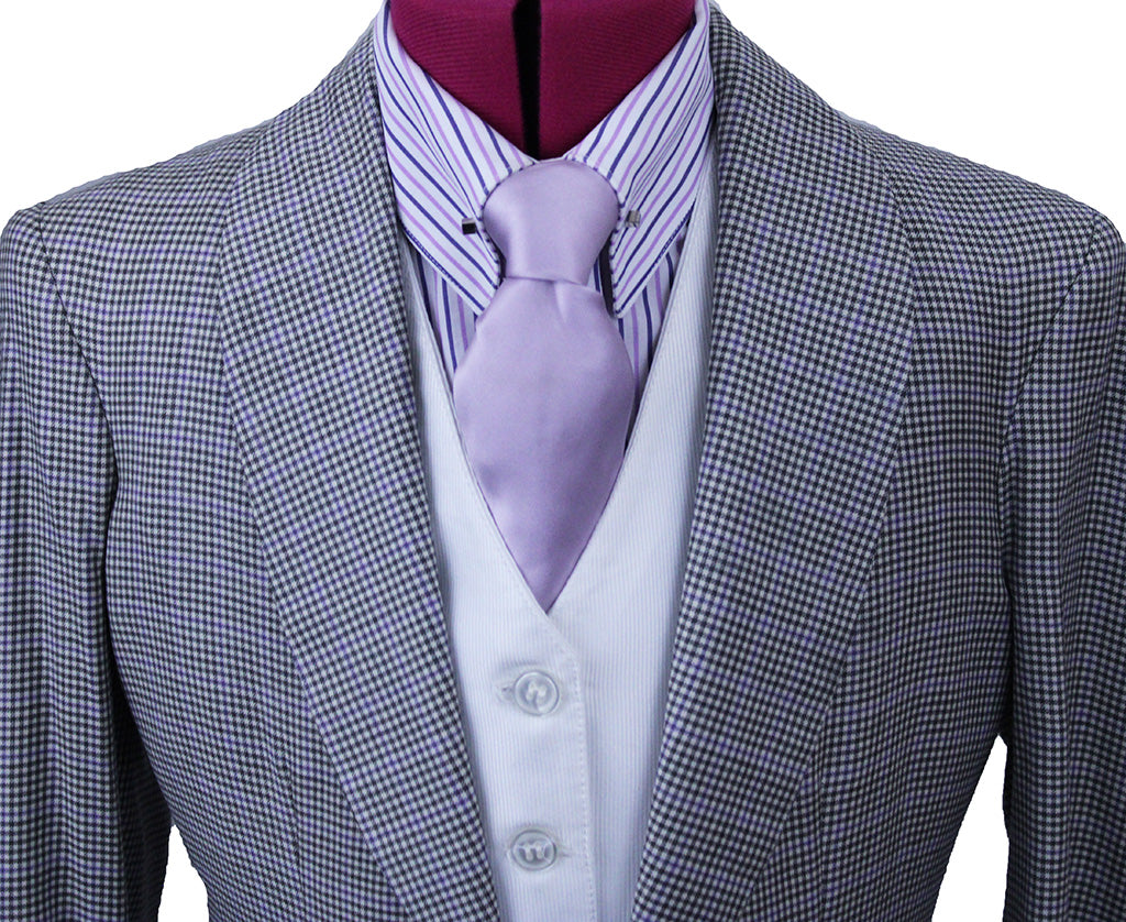 Day Coat Becker Brothers Silver and Purple Glenplaid