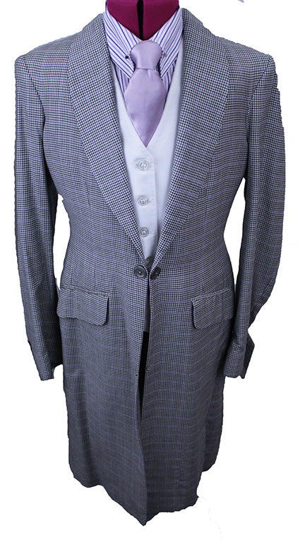 Day Coat Becker Brothers Silver and Purple Glenplaid