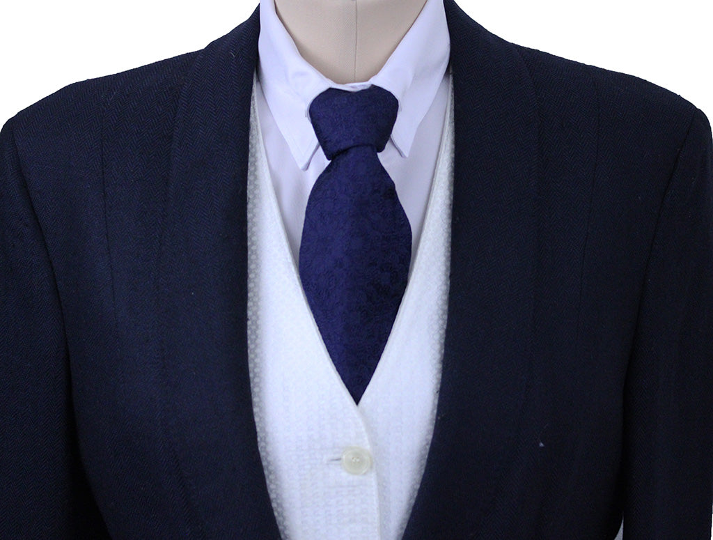 Day Coat LeCheval Navy Herringbone