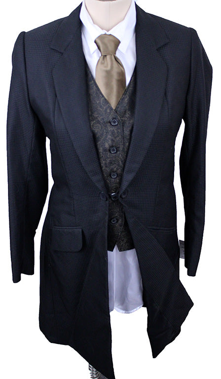 Day Coat Marsha DeArriaga Black Mini Shadow Square