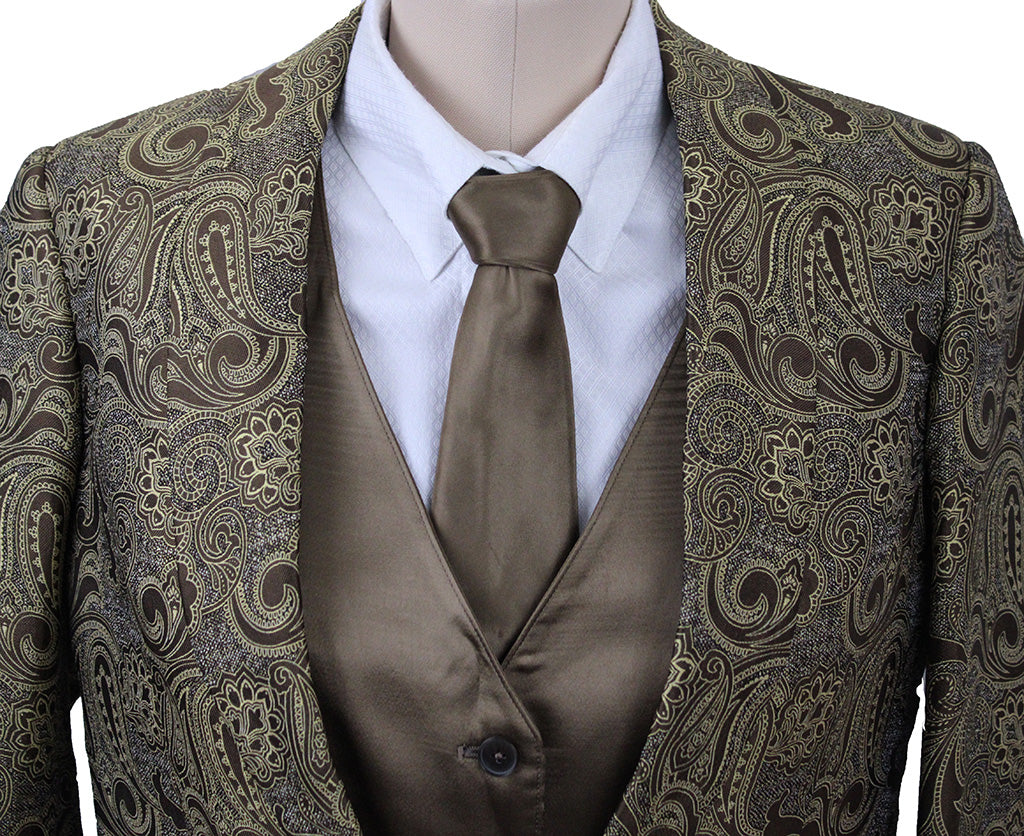 Day Coat DeRegnaucourt Bronze and Gold Paisley Brocade
