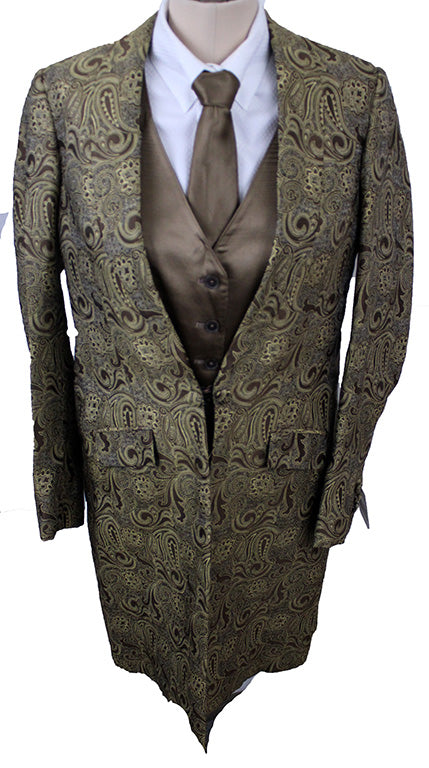 Day Coat DeRegnaucourt Bronze and Gold Paisley Brocade