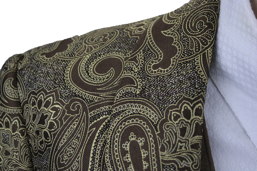 Day Coat DeRegnaucourt Bronze and Gold Paisley Brocade