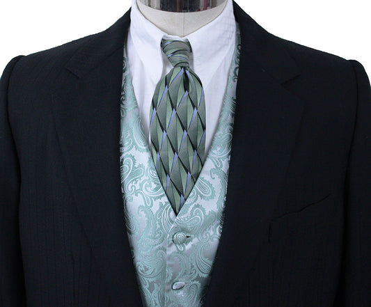 Men's Suit Becker Brothers Black Shadow Dot and Stripe