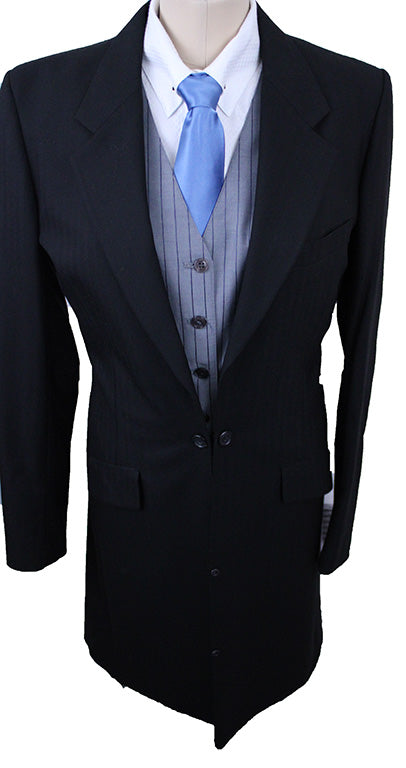 Men's Suit Saddleseat Connection Black Herringbone