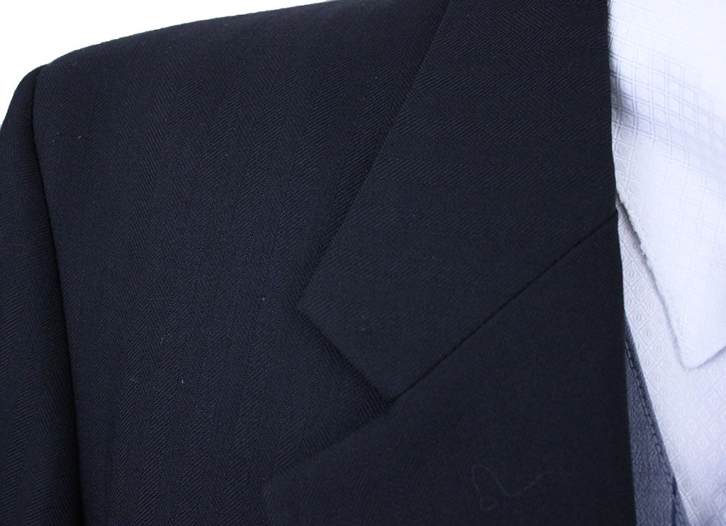Men's Suit Saddleseat Connection Black Herringbone