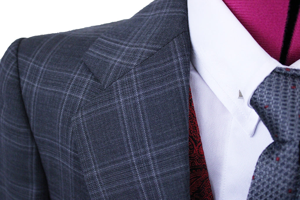 Day Suit Boys Becker Brothers Grey with Black and White Glenplaid