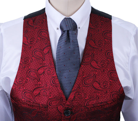 Men's Vest Becker Brothers Red and Black Paisley
