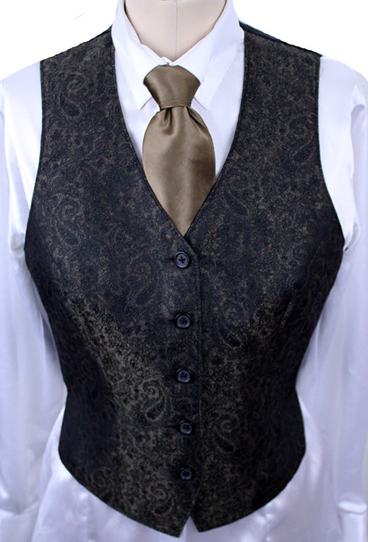 BRAND NEW! Show Season Black and Bronze Metallic Sheen Vest