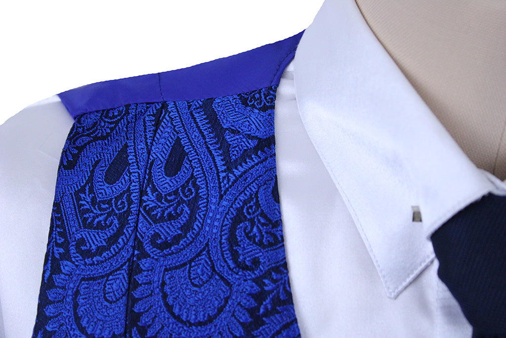 Vest Marsha DeArriaga Black and Sapphire Paisley