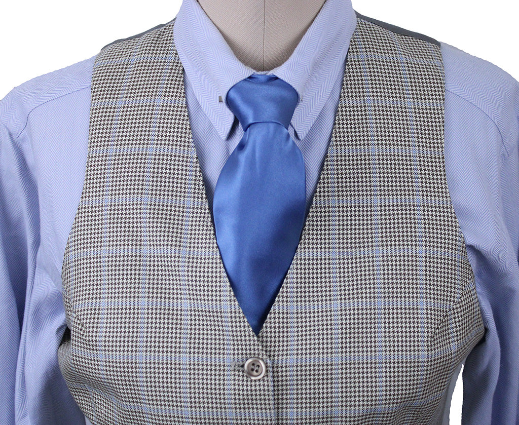 Vest Carl Meyers Tan Houndstooth with Blue Windowpane