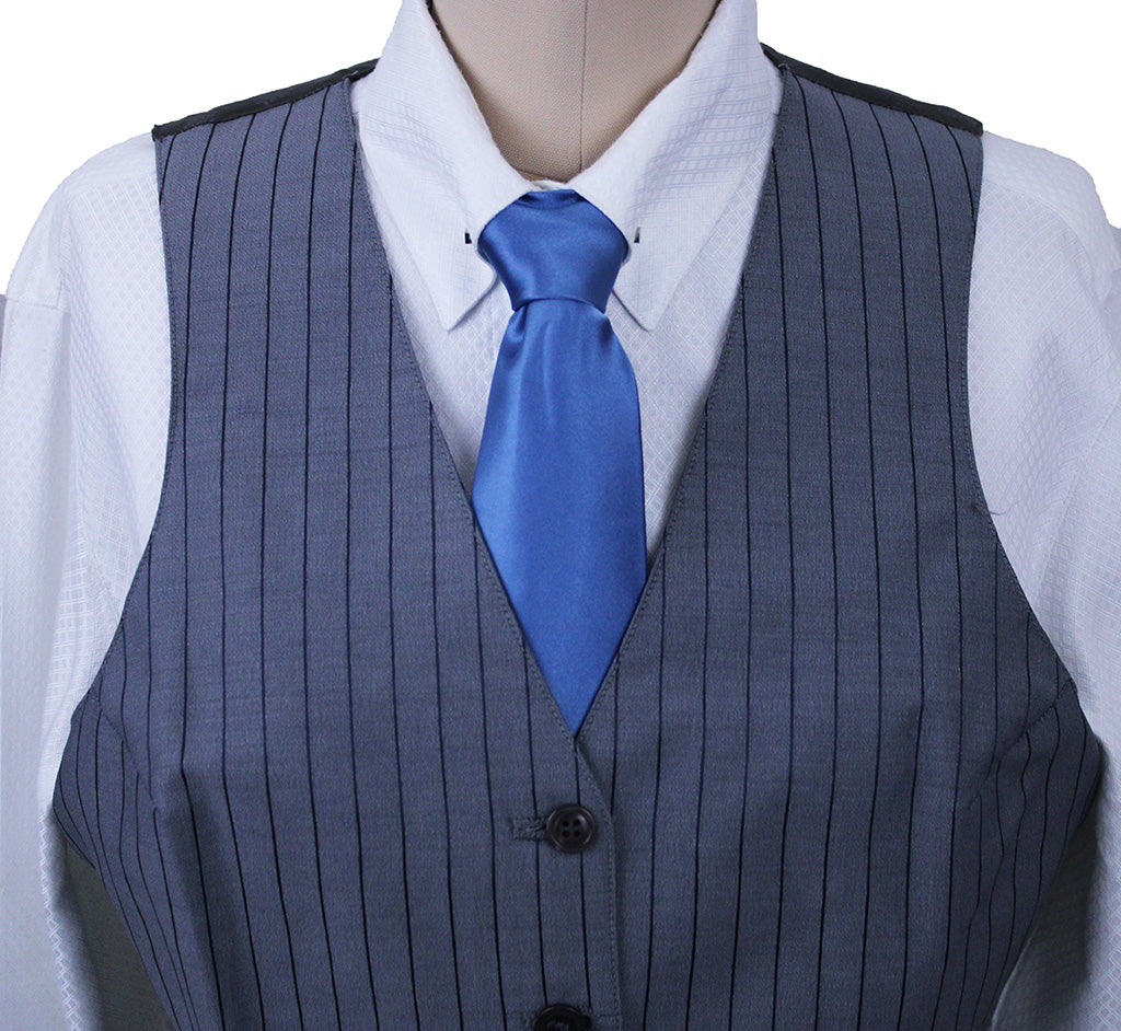 Vest Becker Brothers Silver with Navy Pinstripe