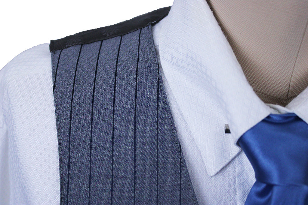 Vest Becker Brothers Silver with Navy Pinstripe