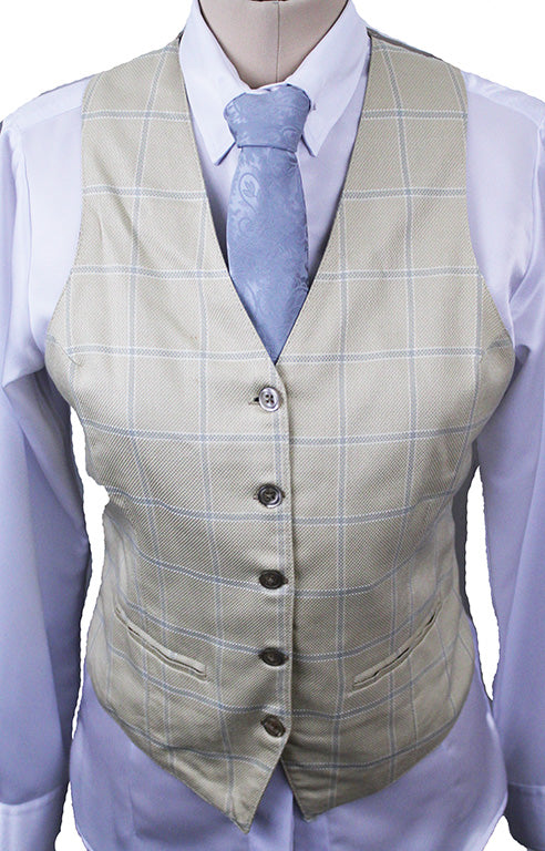 Vest Carl Meyers Yellow with Blue Windowpane