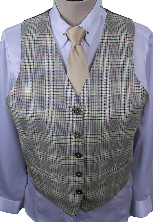 Vest Carl Meyers Pale Yellow Glenplaid