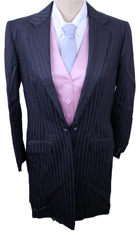 Day Suit Frierson Charcoal Shadow Stripe with Berry Pinstripe