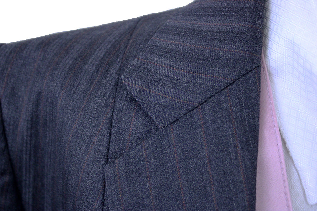 Day Suit Frierson Charcoal Shadow Stripe with Berry Pinstripe