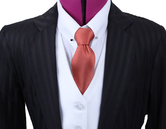 Day Suit Frierson Brown with Black Shadow Stripe and Rust Pinstripe