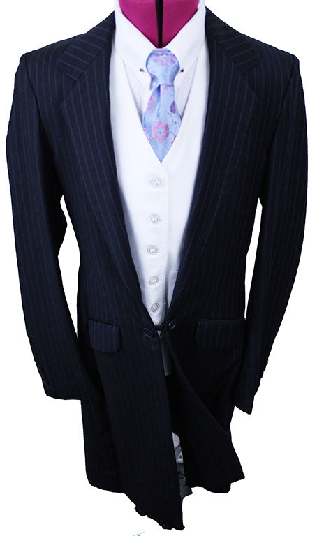 Day Suit Marsha DeArriaga Navy Blue with Light Blue Pin/Dot Stripe