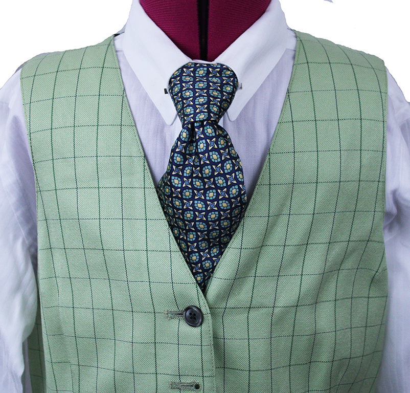 Vest Carl Meyers Sage with Green Windowpane
