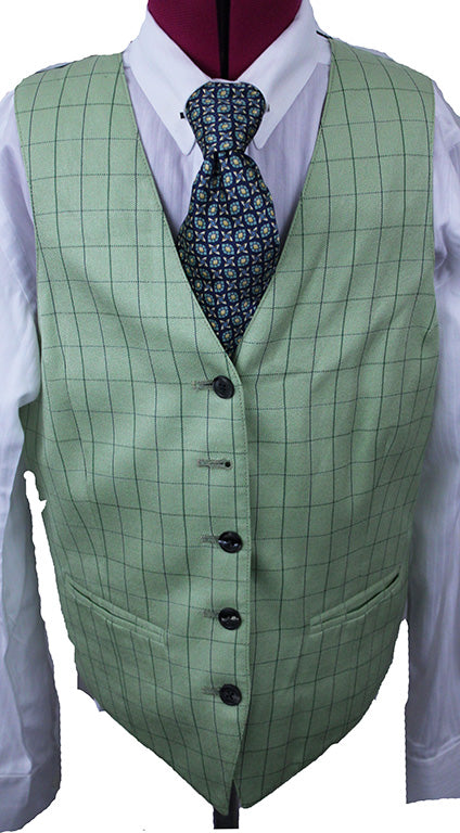 Vest Carl Meyers Sage with Green Windowpane