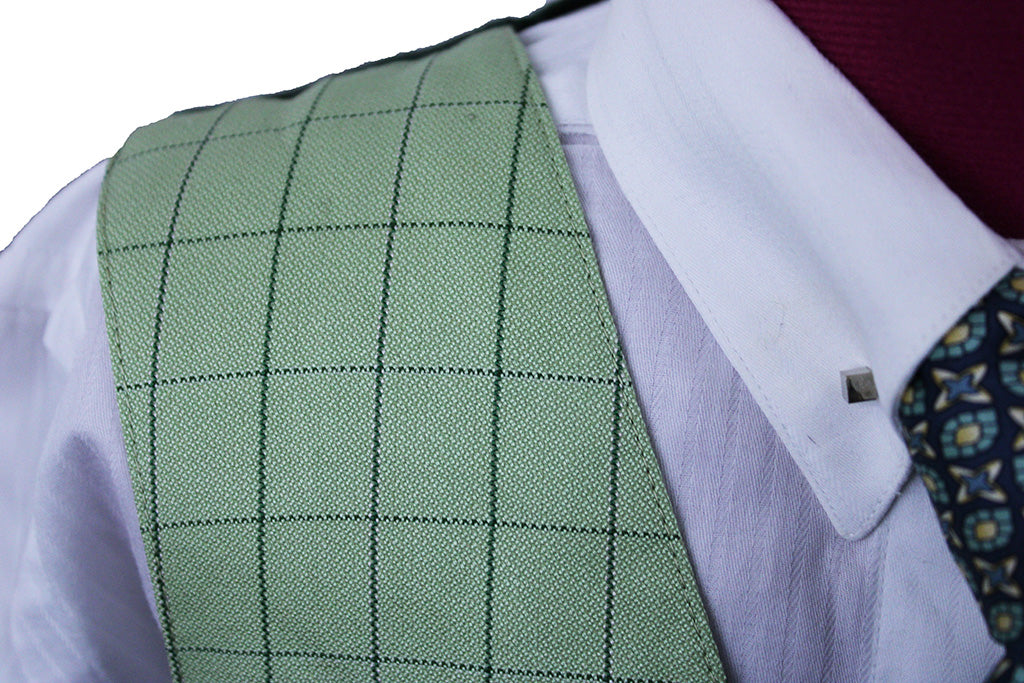 Vest Carl Meyers Sage with Green Windowpane