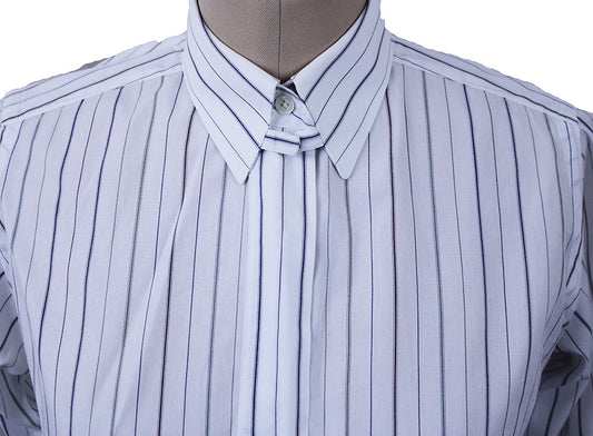 Shirt Chavez White with Silver and Maroon Stripe