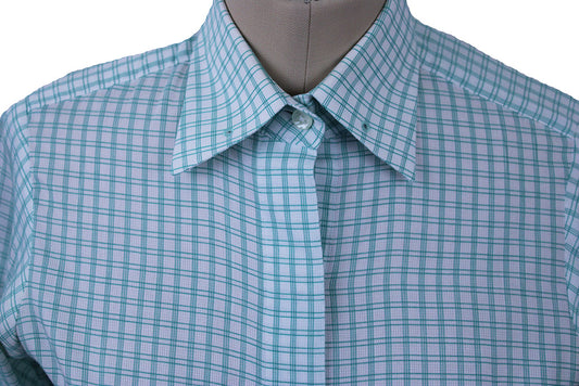 Shirt Issued By Ellie May White with Green Box Check