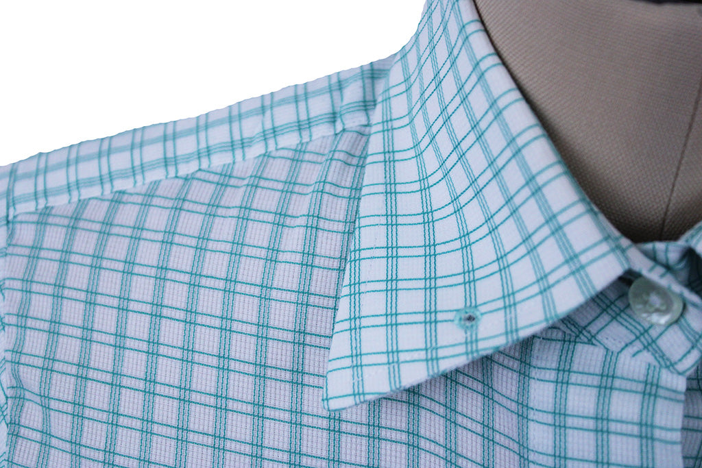 Shirt Issued By Ellie May White with Green Box Check