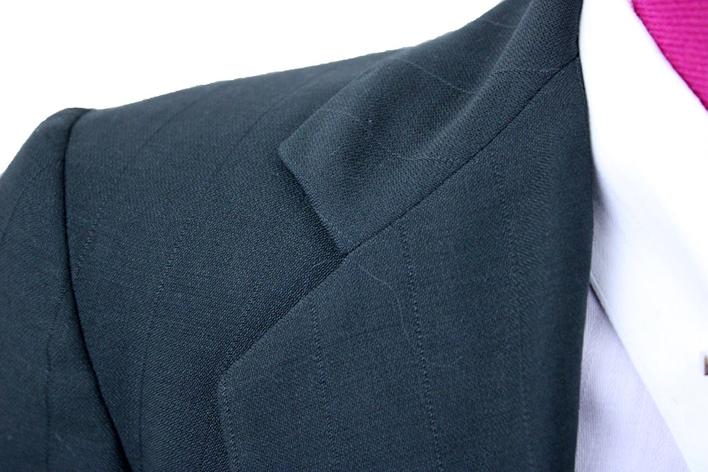 Day Coat Carl Meyers Hunter Green Thin Shadow Stripe