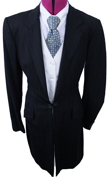 Day Suit LeCheval Black with Blue and Purple Pinstripe