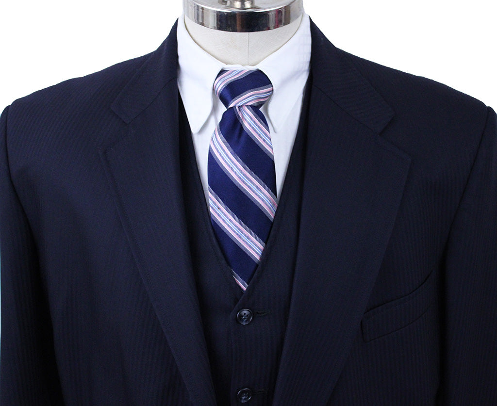 Men's Suit RJ Becht Navy Herringbone