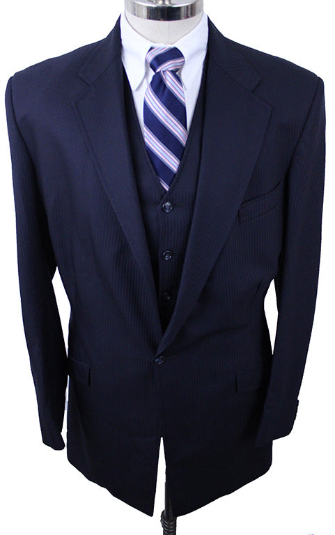Men's Suit RJ Becht Navy Herringbone