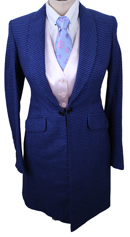 Day Coat Becker Brothers Blue and Black Houndstooth