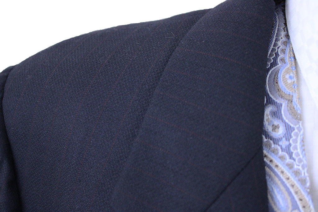 Day Suit Carl Meyers Navy with Maroon Pinstripe