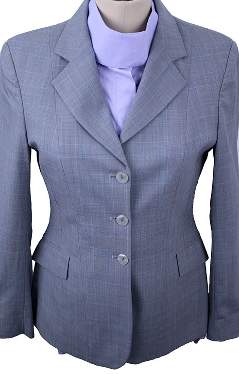 Hunt Coat Sterling Diamond Collection Grey with Aqua Glenplaid