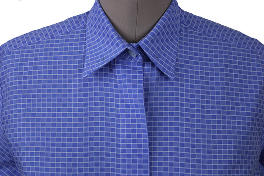 Shirt Issued By Ellie May Blue Box Check
