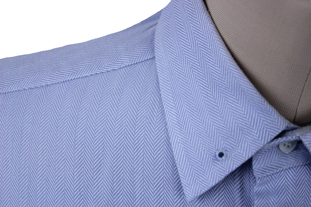 Shirt Carl Meyers Light Blue Herringbone