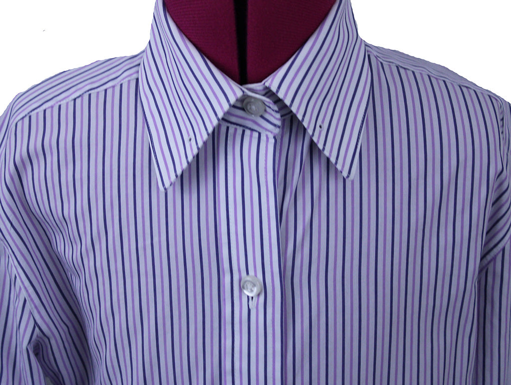 Shirt Becker Brothers White with Purple Stripe
