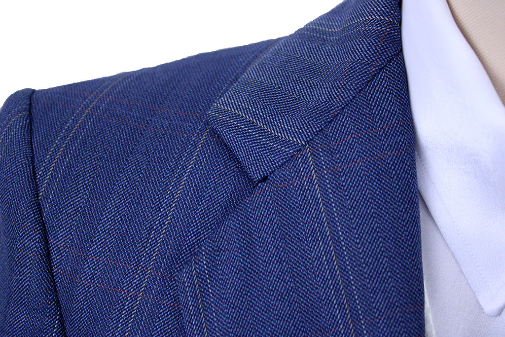Day Suit Carl Meyers Cadet Blue with Yellow and Rust Windowpane