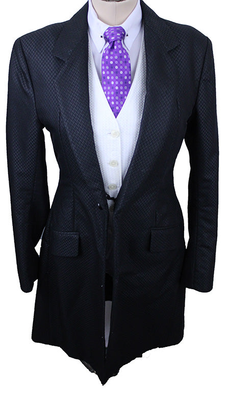 Day Suit Marsha DeArriaga Black Geometric Sheen