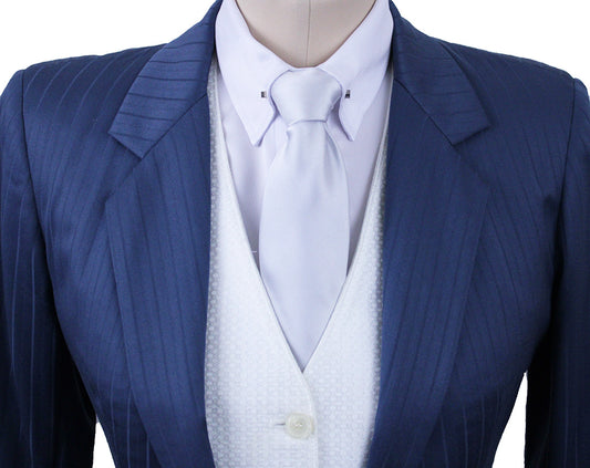 Day Suit Becker Brothers Slate Blue Pinstripe Sheen