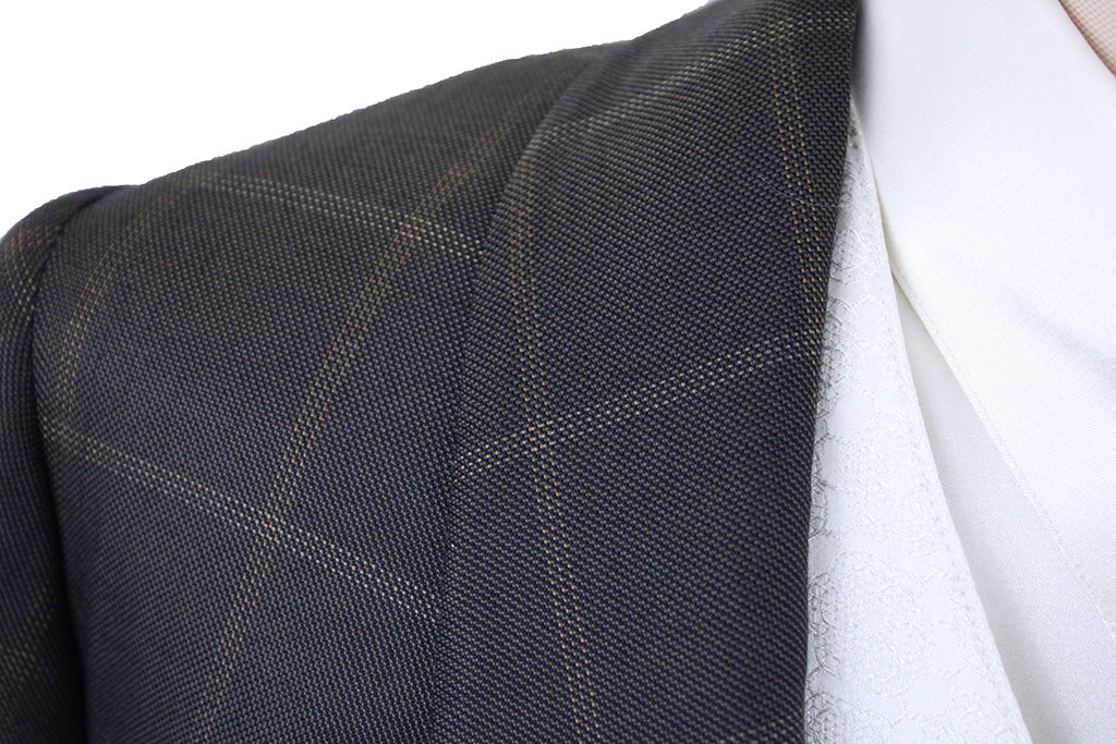 Day Coat Becker Brothers Brown with Golden Wheat Windowpane