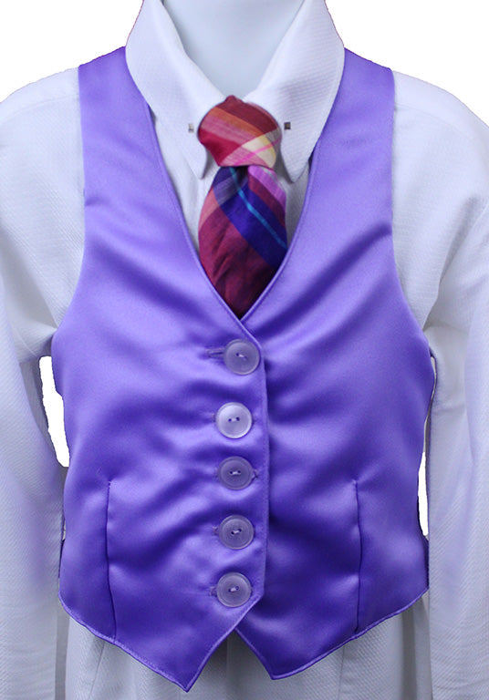 Vest Custom Purple Satin