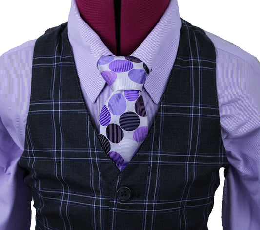 Boys Becker Brothers Charcoal with Blue and White Windowpane