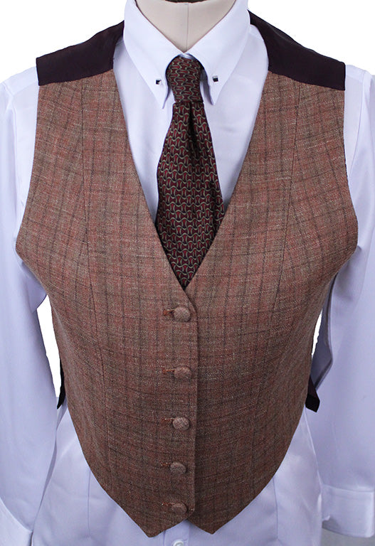 Vest Chavez Rust with Maroon Windowpane