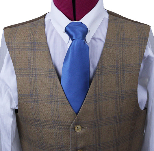 Vest Marsha DeArriaga Gold with Blue Glenplaid
