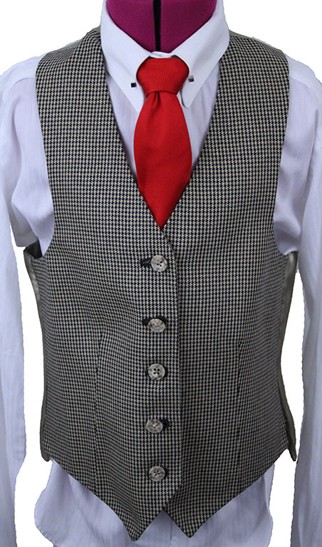 Vest LeCheval Reversible Houndstooth and Box Check